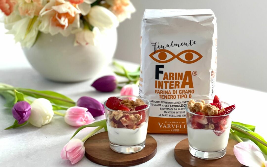 MOUSSE DI RICOTTA CON CRUMBLE ALLE NOCCIOLE